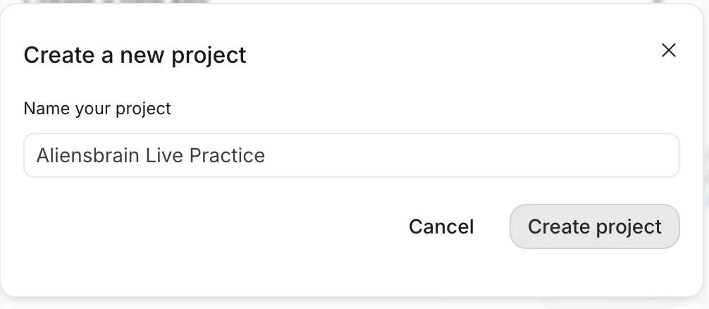 Step 2: Click Create API key. Asked for a project? Choose Create project and give it any name.